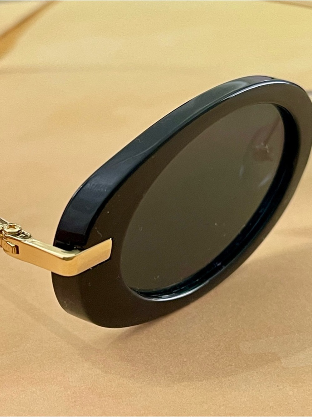 Free People Black Oval Frame Sunglasses with Gold Accents - Women Accessories - Picture 2 of 10